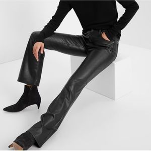 Gap Y2K Vintage Leather Pants Bootcut Jeans Black SZ 8